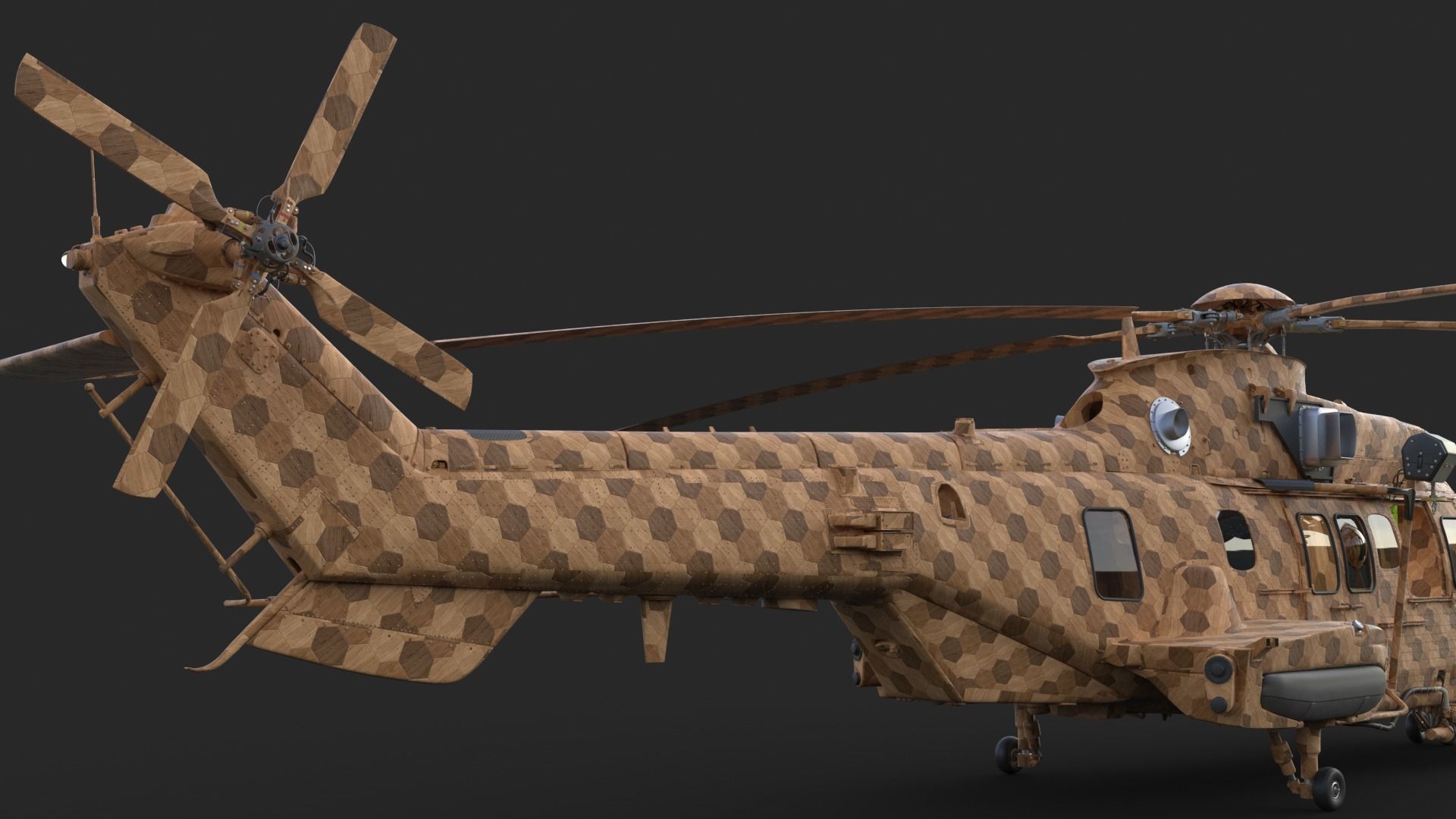 Eurocopter EC 725 Toy Wood 3D model_16