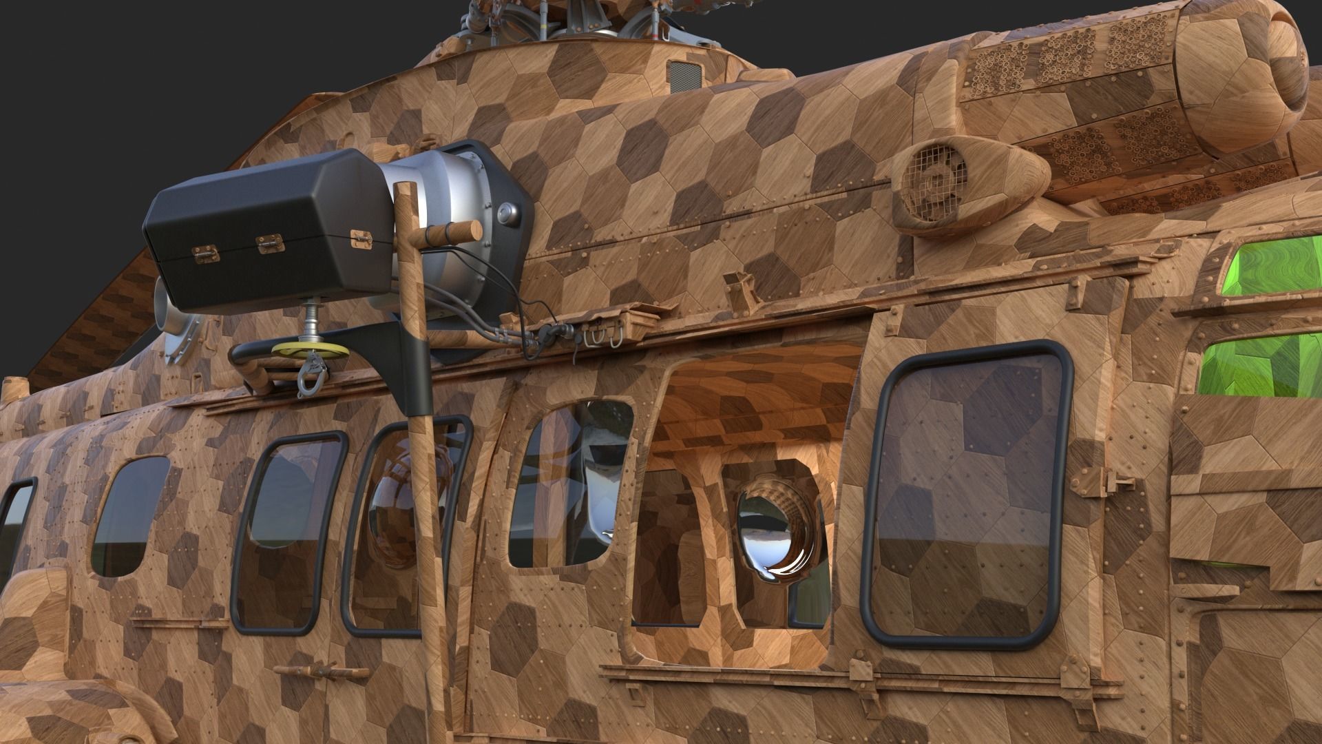 Eurocopter EC 725 Toy Wood 3D model_10