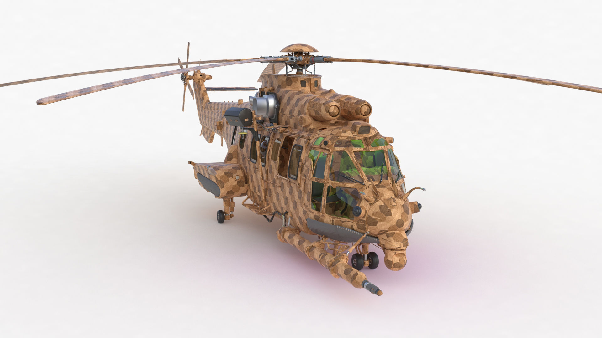 Eurocopter EC 725 Toy Wood 3D model_71