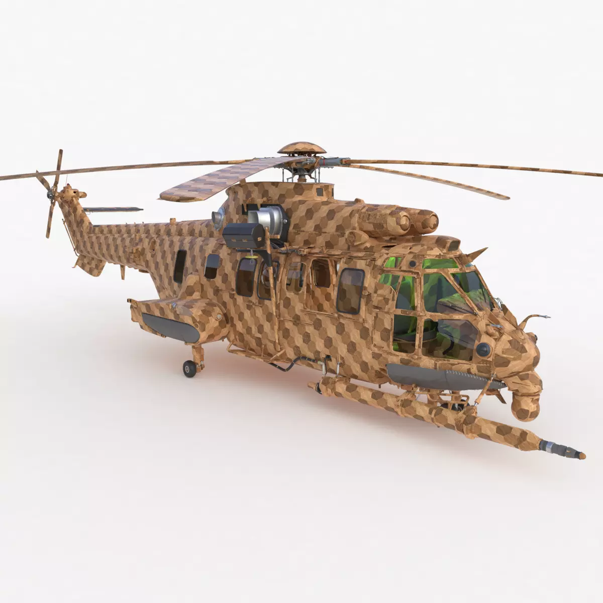 Eurocopter EC 725 Toy Wood 3D model_0