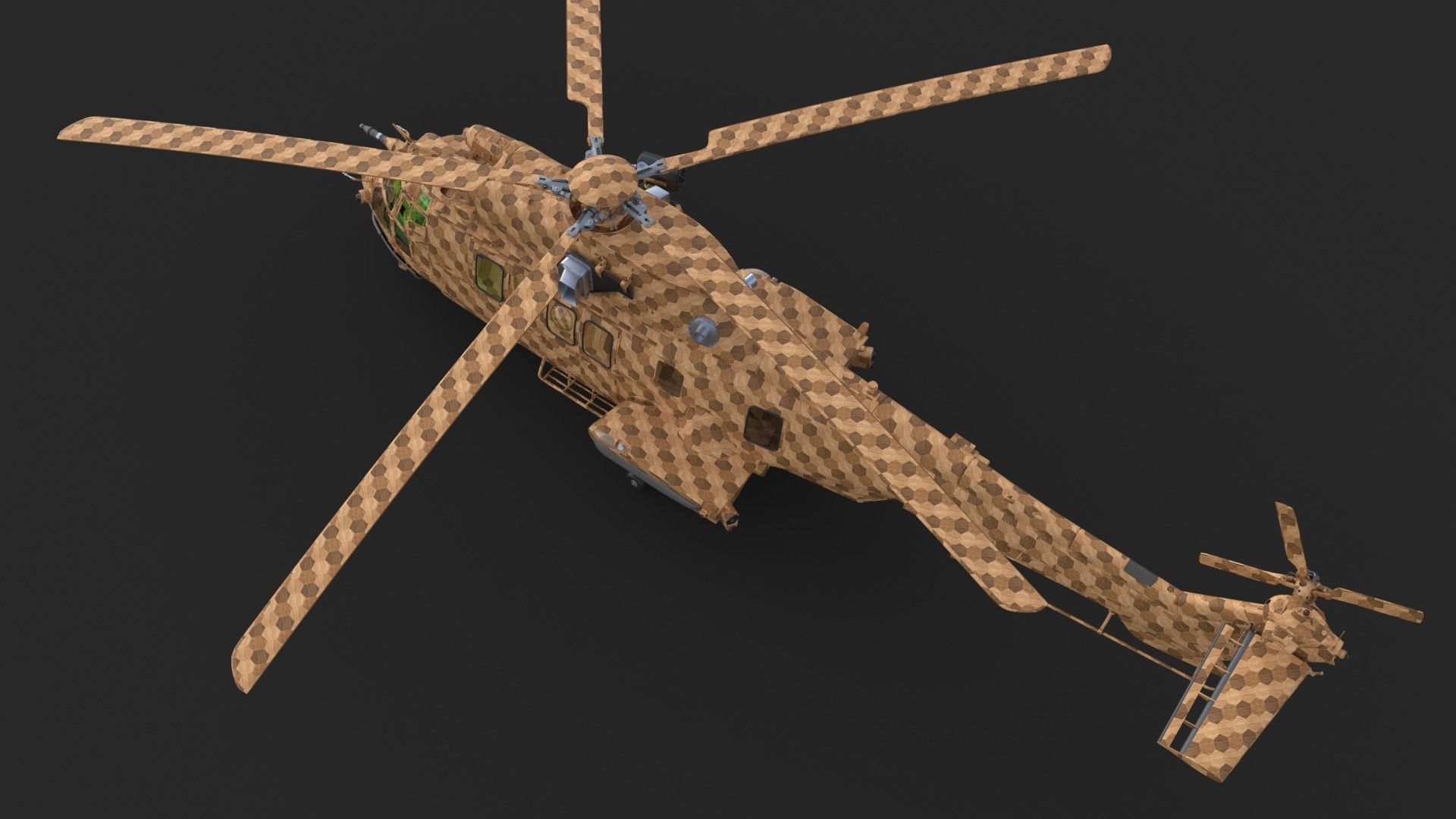 Eurocopter EC 725 Toy Wood 3D model_19