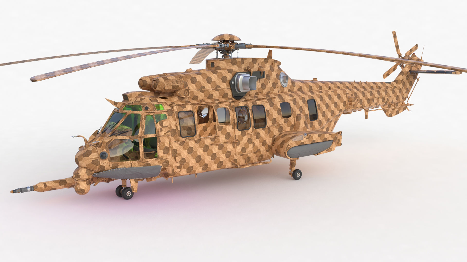 Eurocopter EC 725 Toy Wood 3D model_61