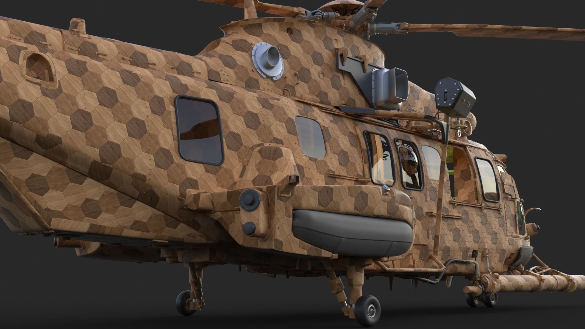 Eurocopter EC 725 Toy Wood 3D model_14