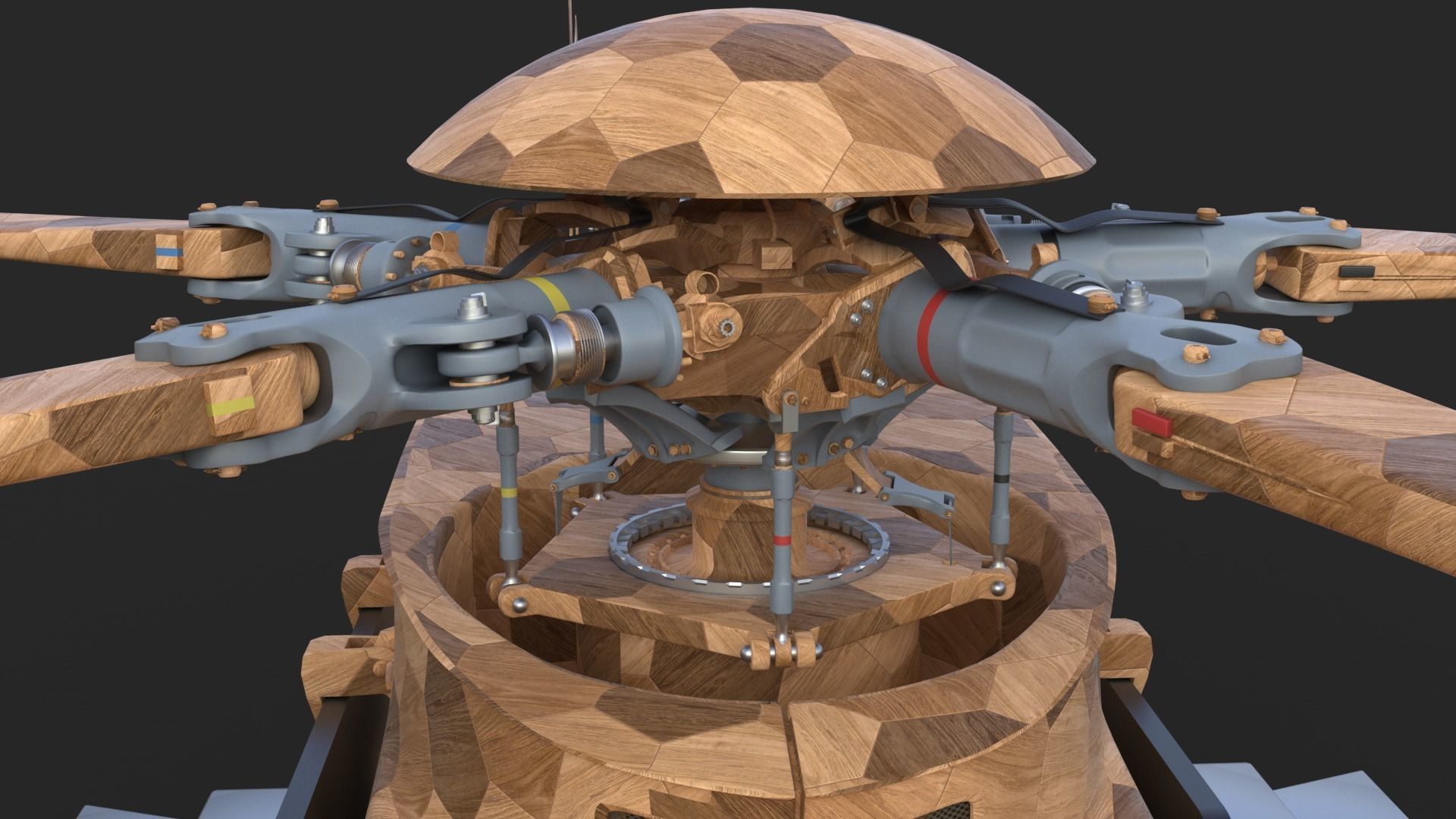 Eurocopter EC 725 Toy Wood 3D model_6