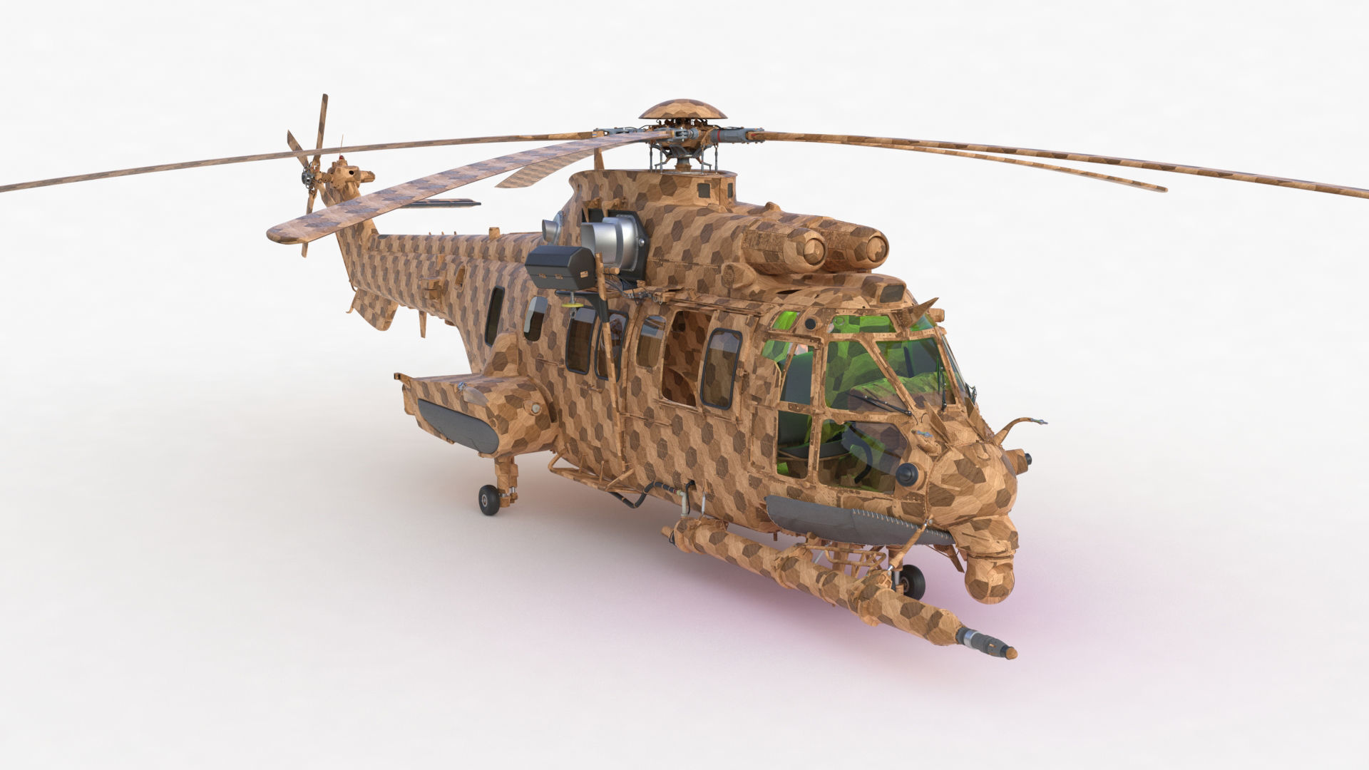 Eurocopter EC 725 Toy Wood 3D model_73