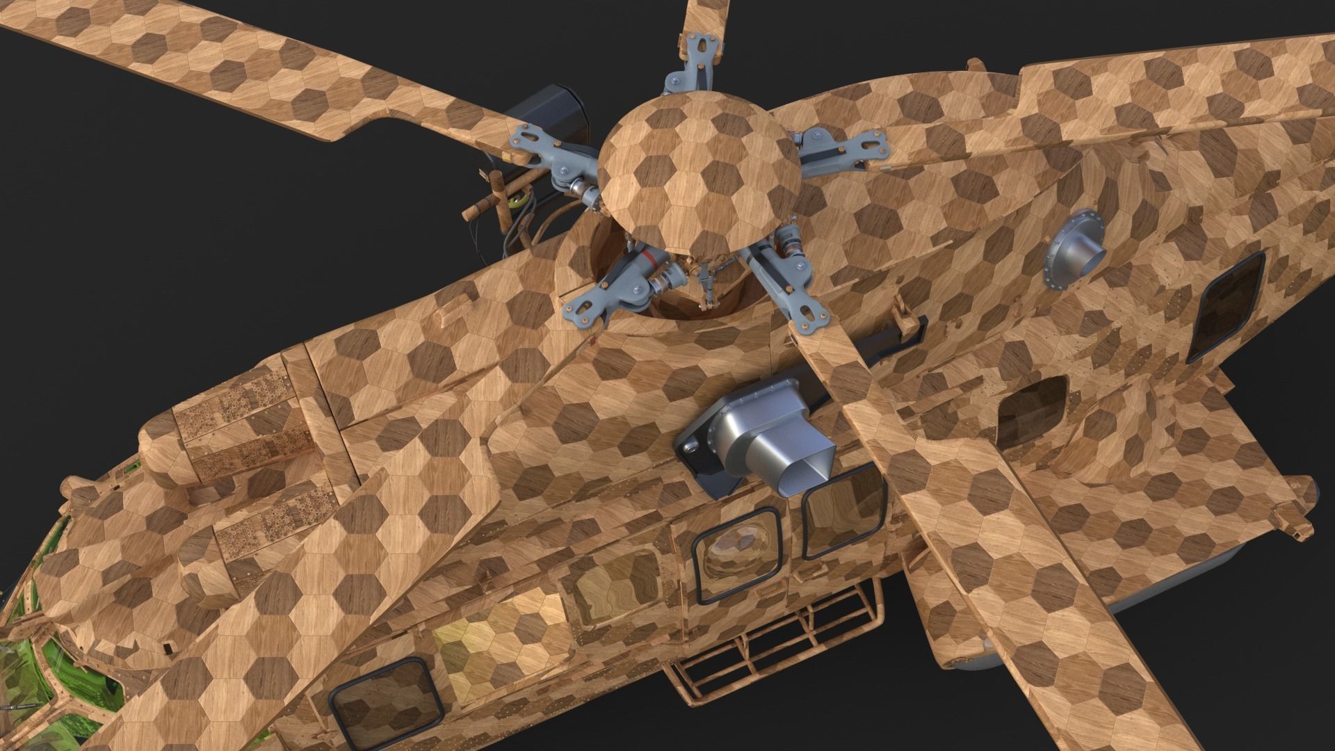 Eurocopter EC 725 Toy Wood 3D model_20