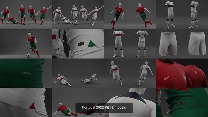 Portugal 2022 Jersey 3D Model Collection