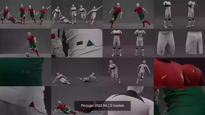 Portugal 2022 Jersey 3D Model Collection