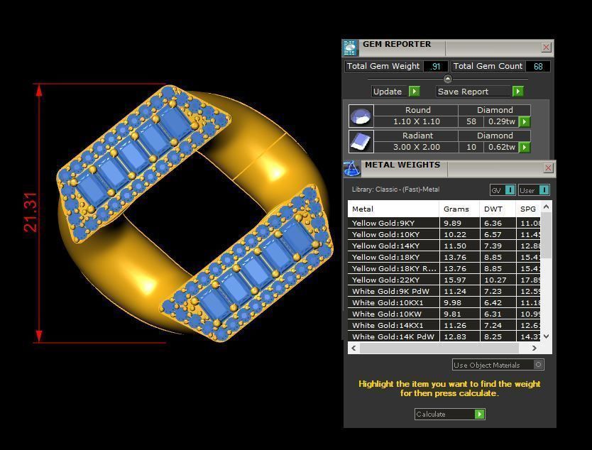 Cuban link 18mm Emerald Diamond 3D model_5