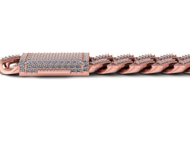 Cuban link 18mm Emerald Diamond 3D model_2