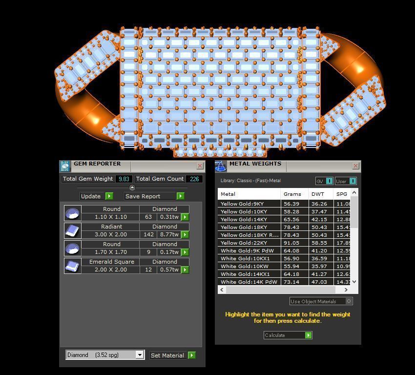 Cuban link 18mm Emerald Diamond 3D model_6