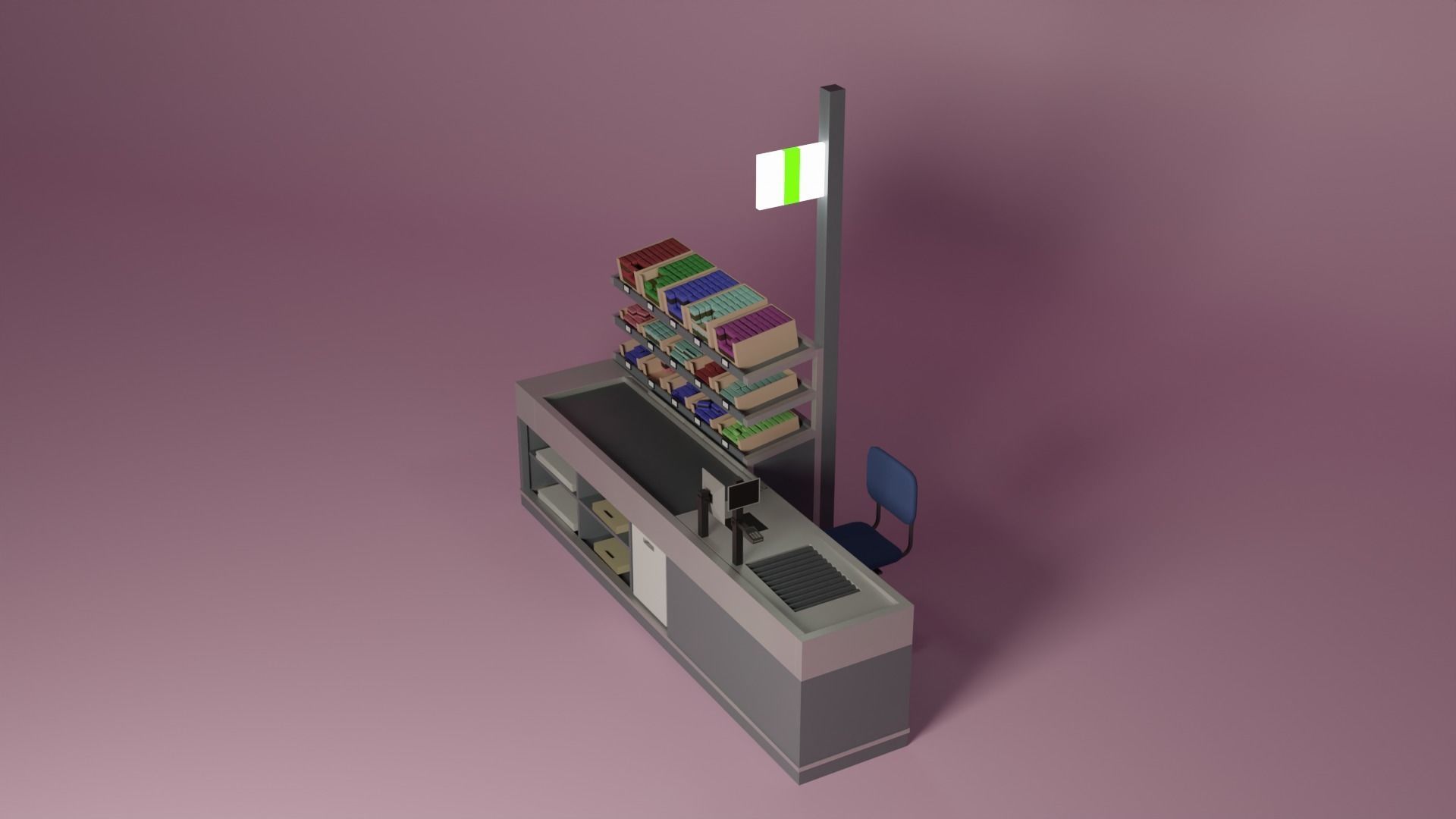 Supermarket Checkout Low-poly 3D model_23