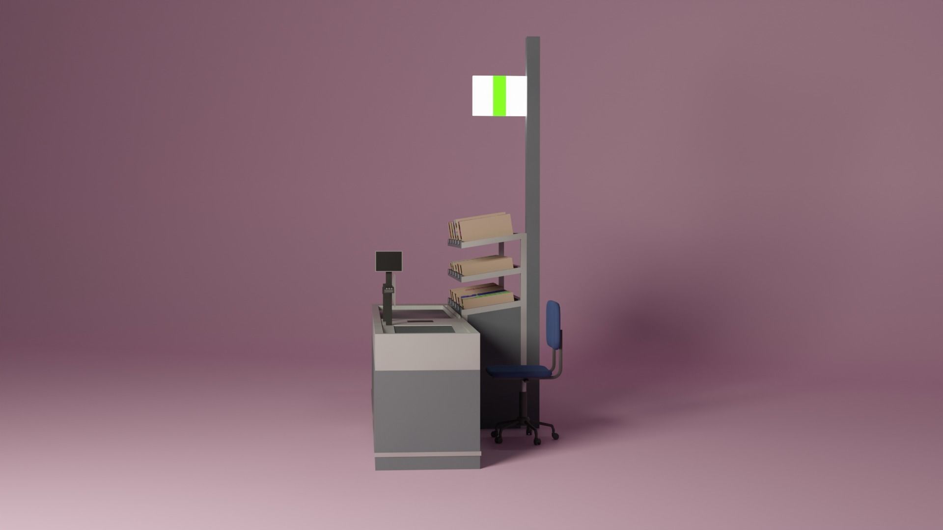 Supermarket Checkout Low-poly 3D model_7