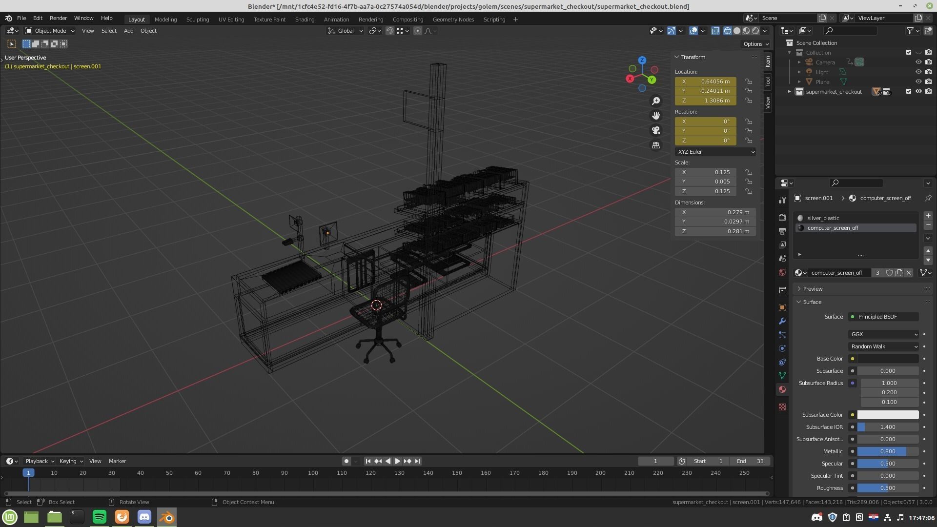 Supermarket Checkout Low-poly 3D model_1