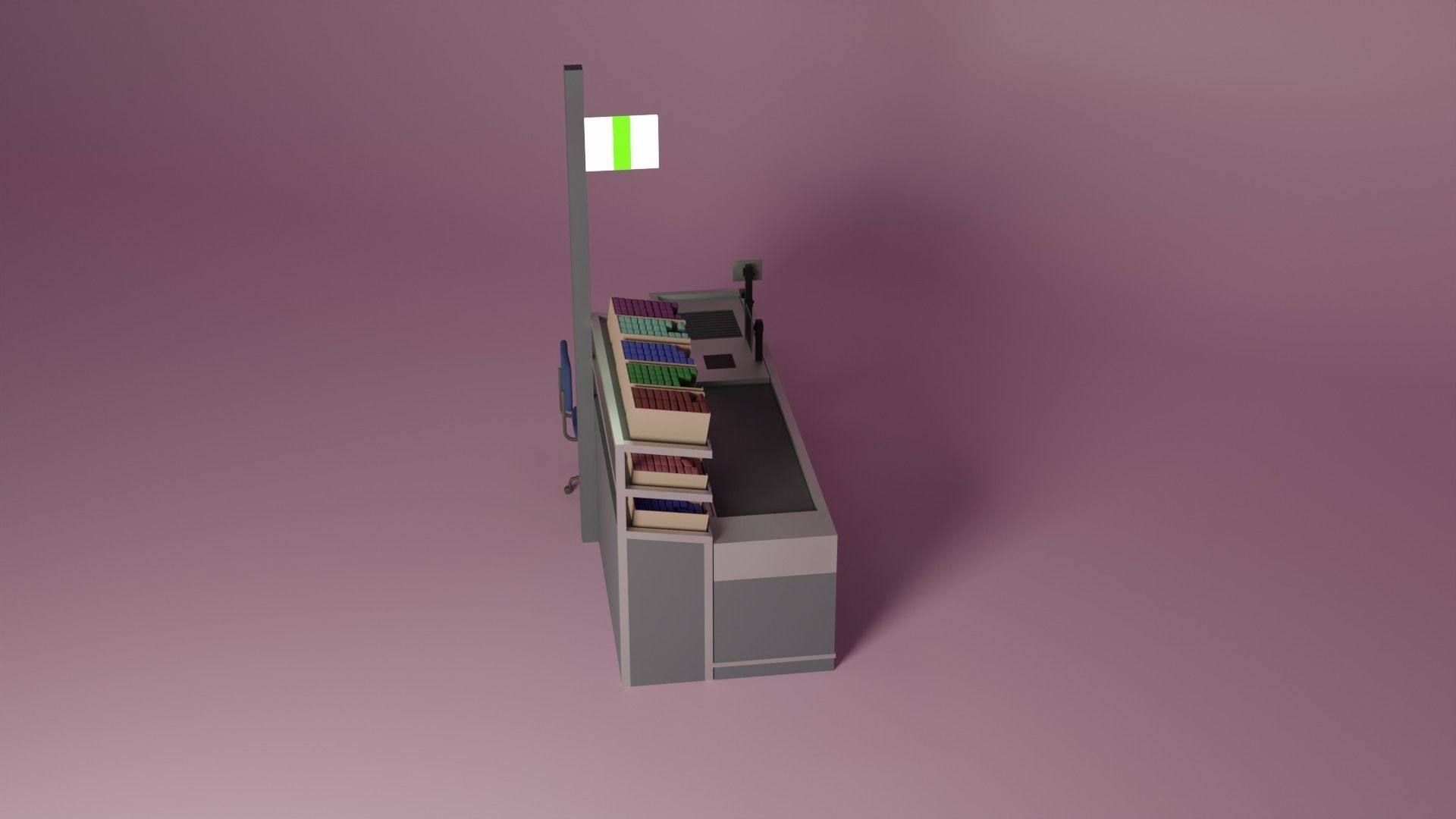 Supermarket Checkout Low-poly 3D model_12