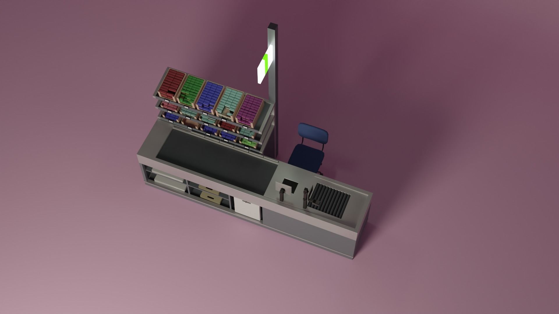 Supermarket Checkout Low-poly 3D model_25