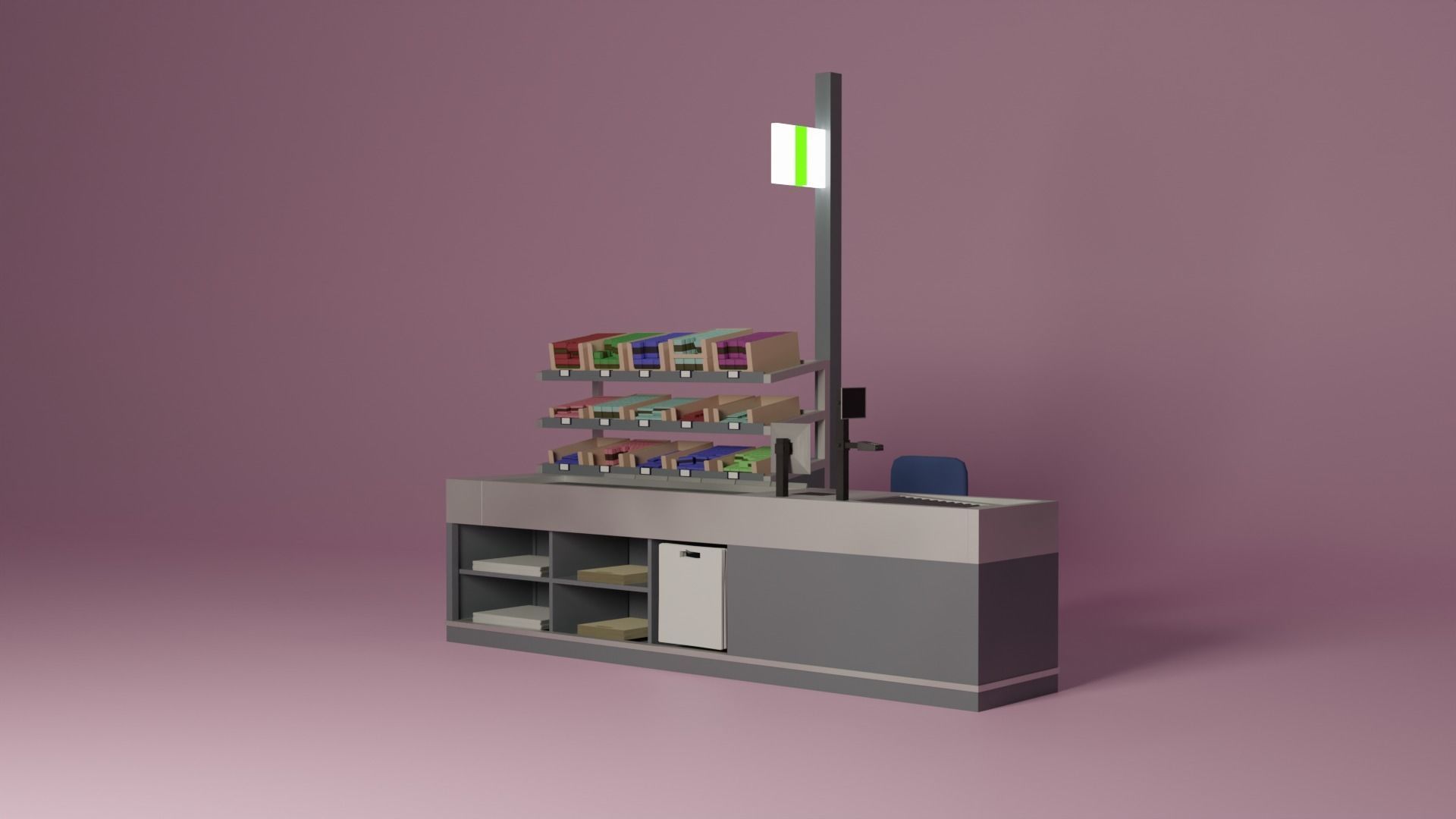Supermarket Checkout Low-poly 3D model_18