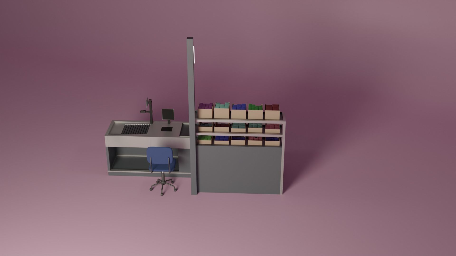 Supermarket Checkout Low-poly 3D model_13