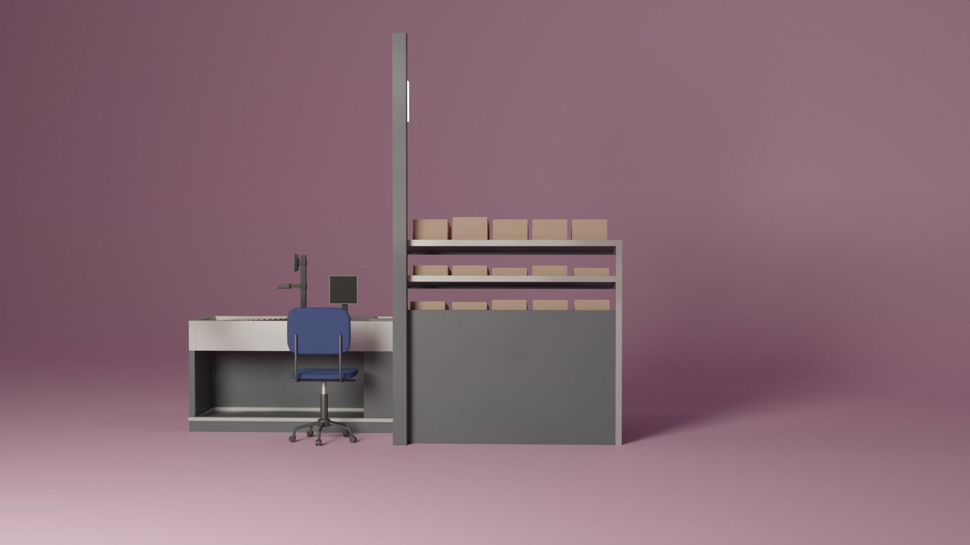 Supermarket Checkout Low-poly 3D model_6