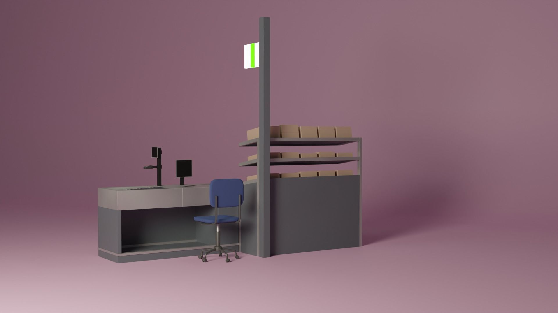 Supermarket Checkout Low-poly 3D model_5