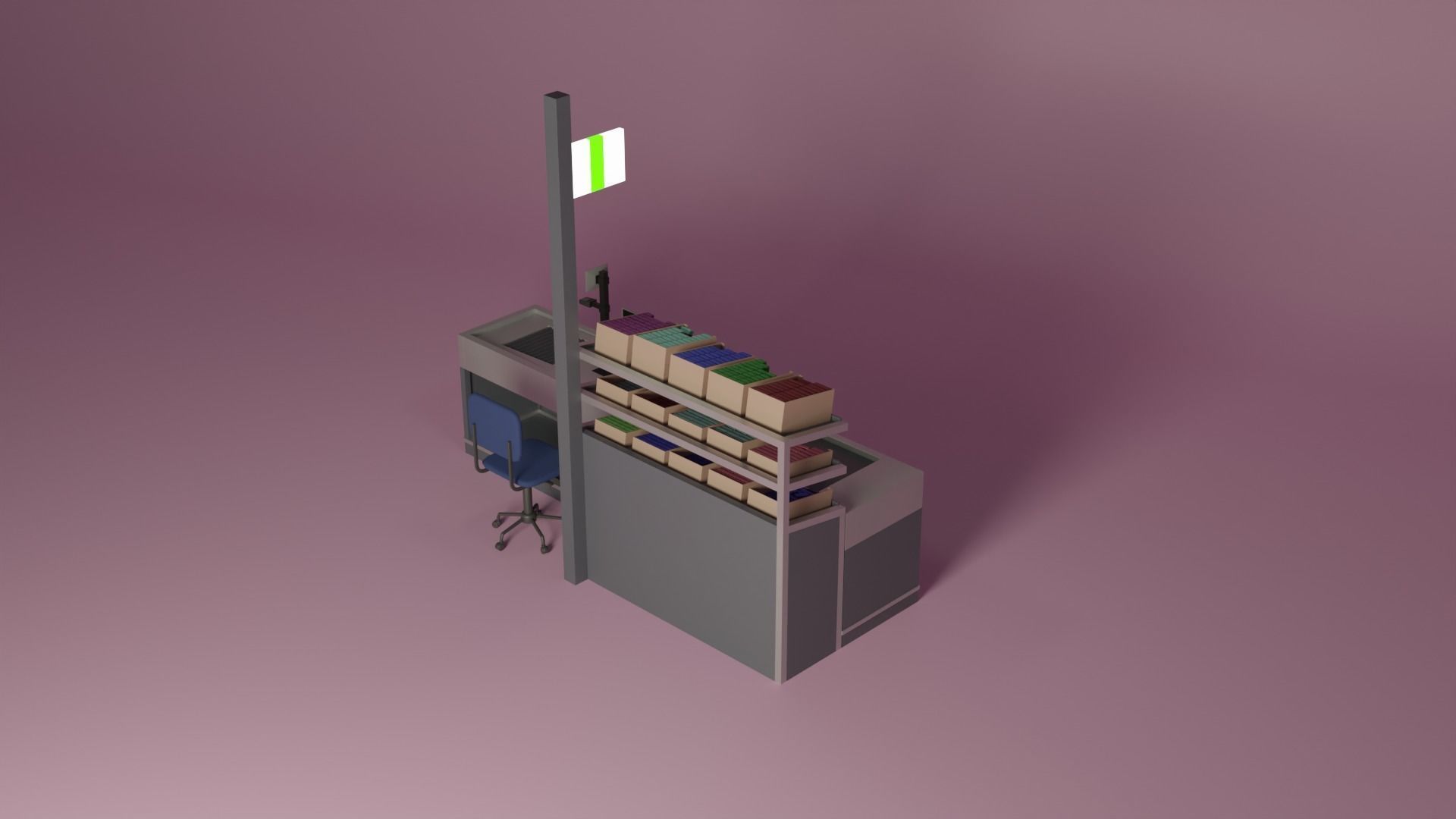 Supermarket Checkout Low-poly 3D model_22