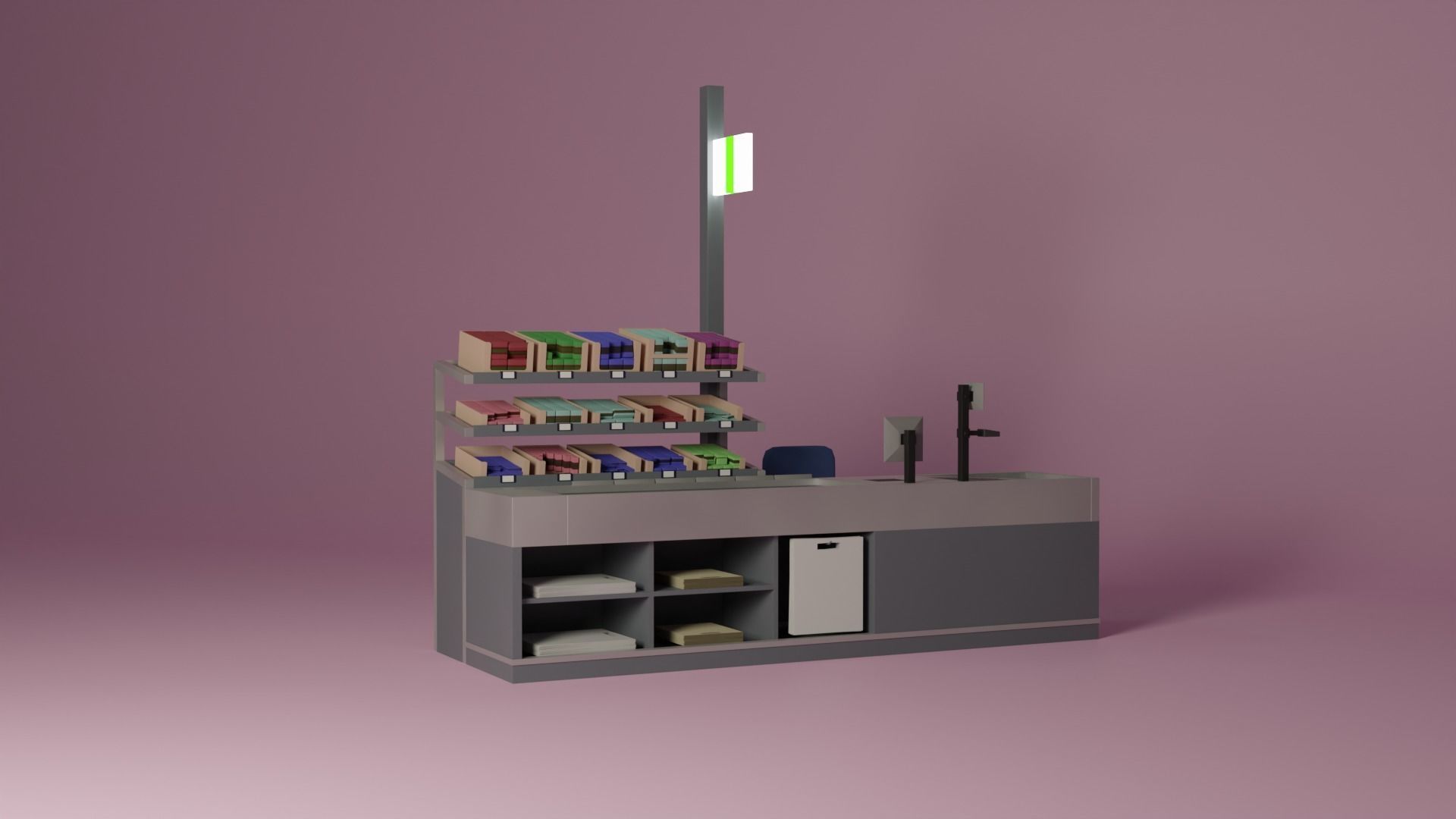 Supermarket Checkout Low-poly 3D model_17