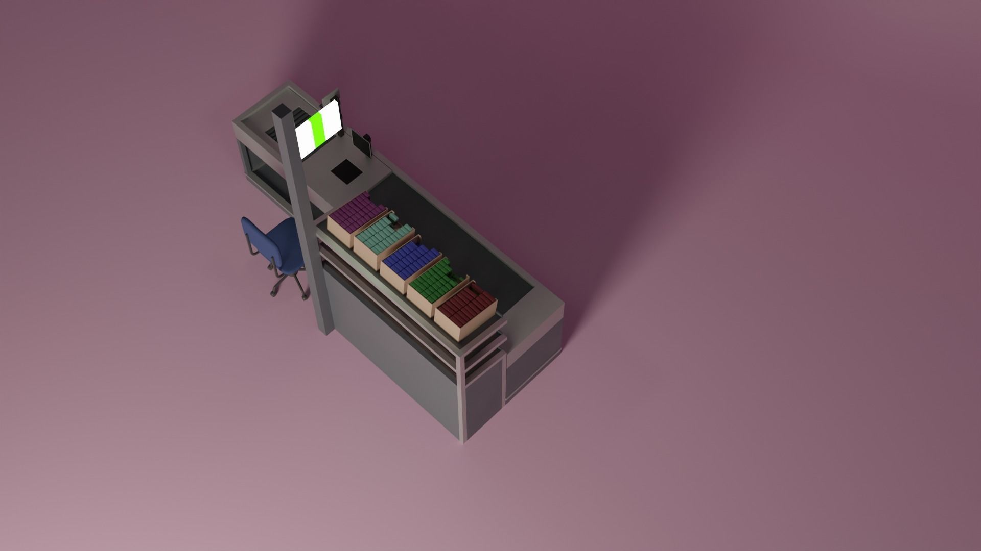 Supermarket Checkout Low-poly 3D model_29