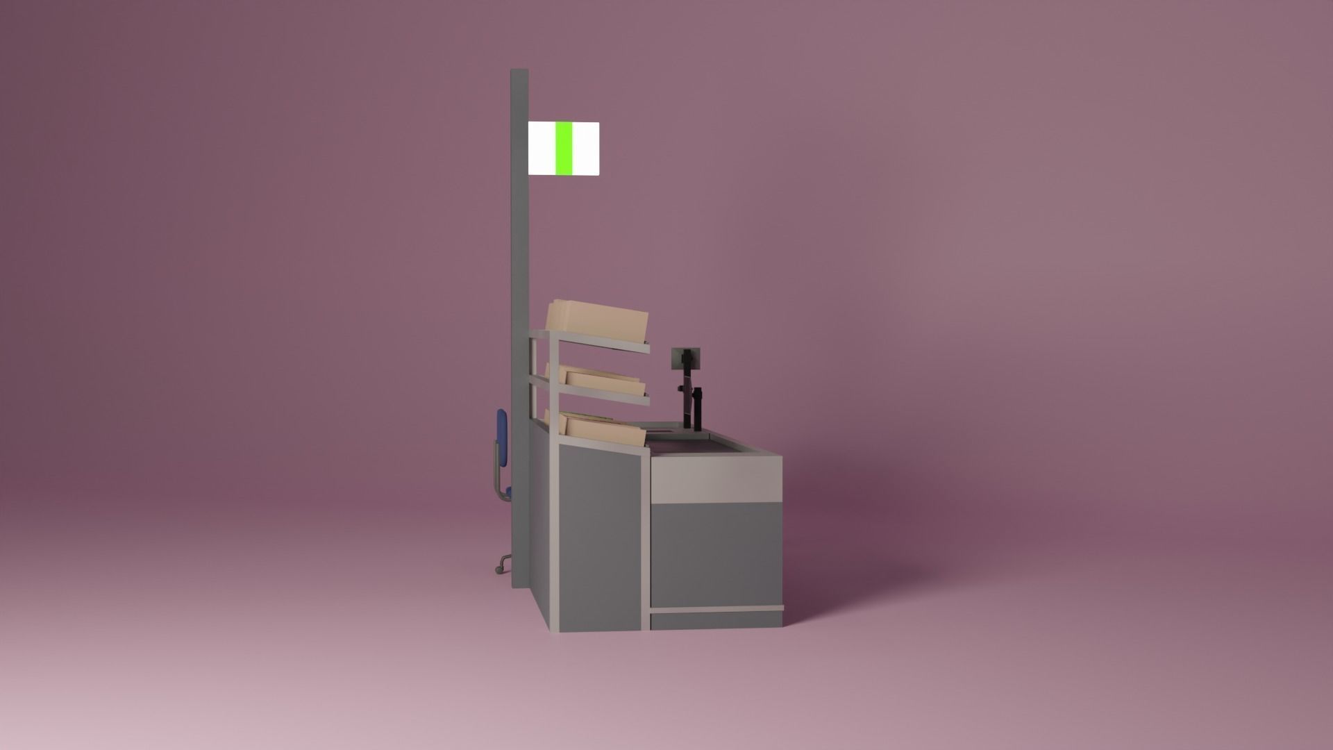 Supermarket Checkout Low-poly 3D model_8