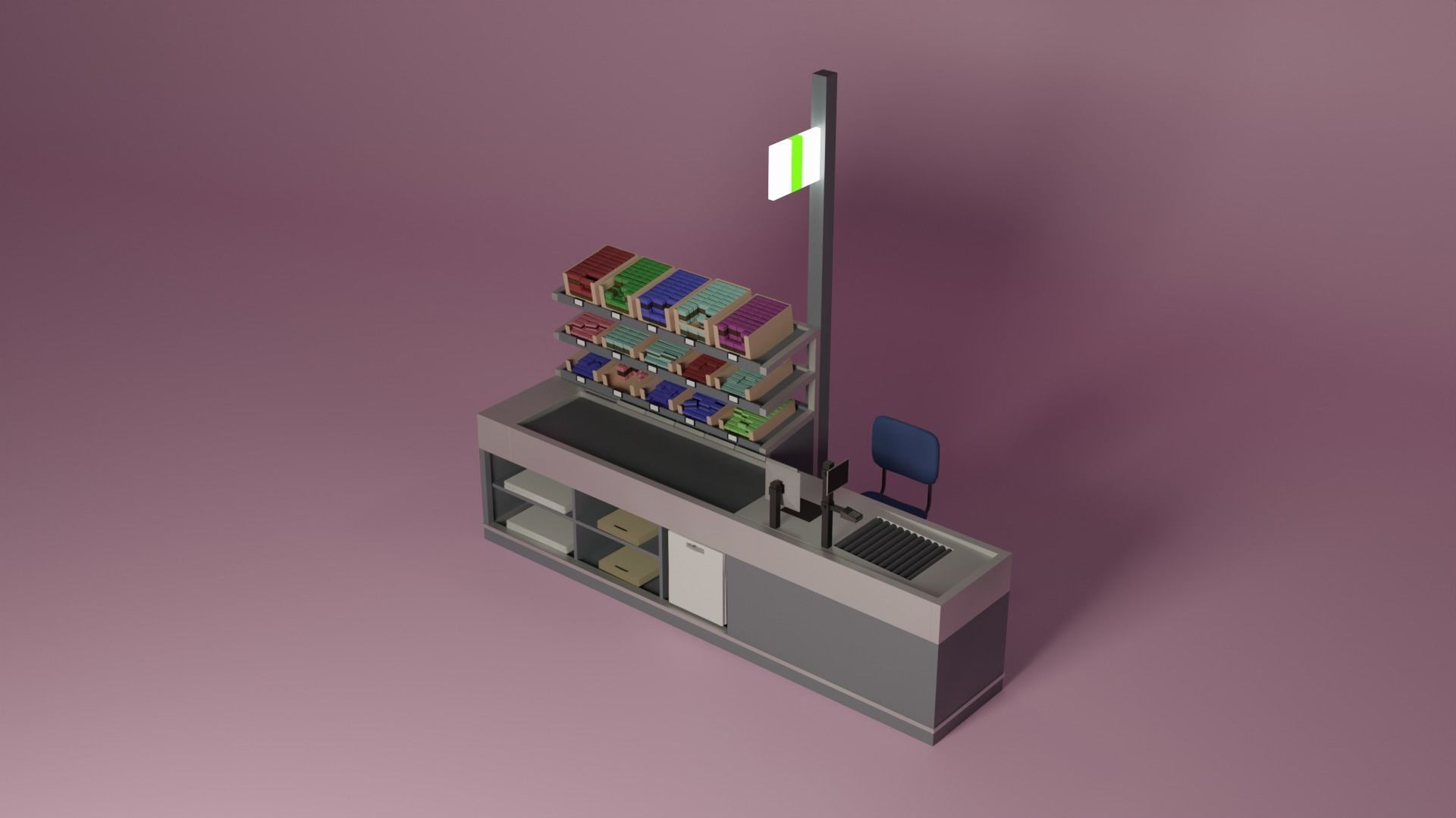 Supermarket Checkout Low-poly 3D model_24