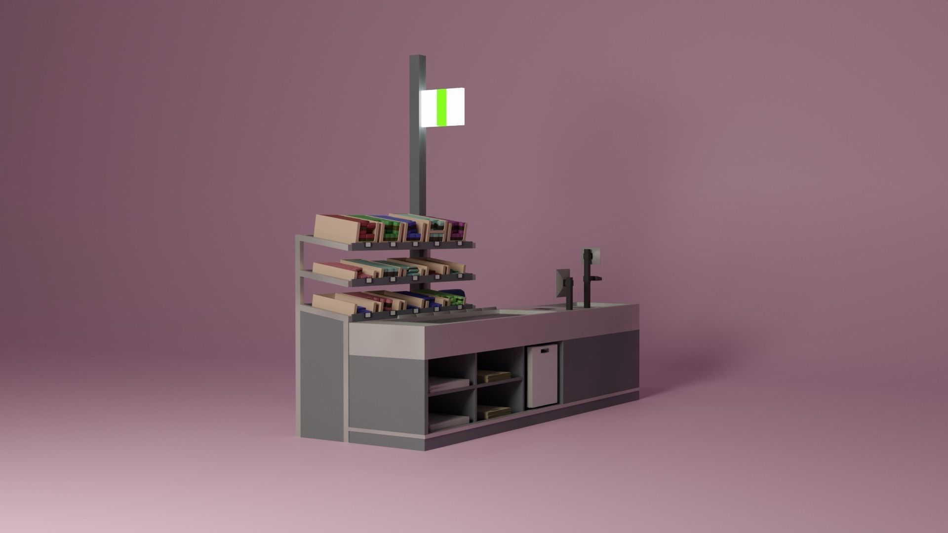 Supermarket Checkout Low-poly 3D model_15