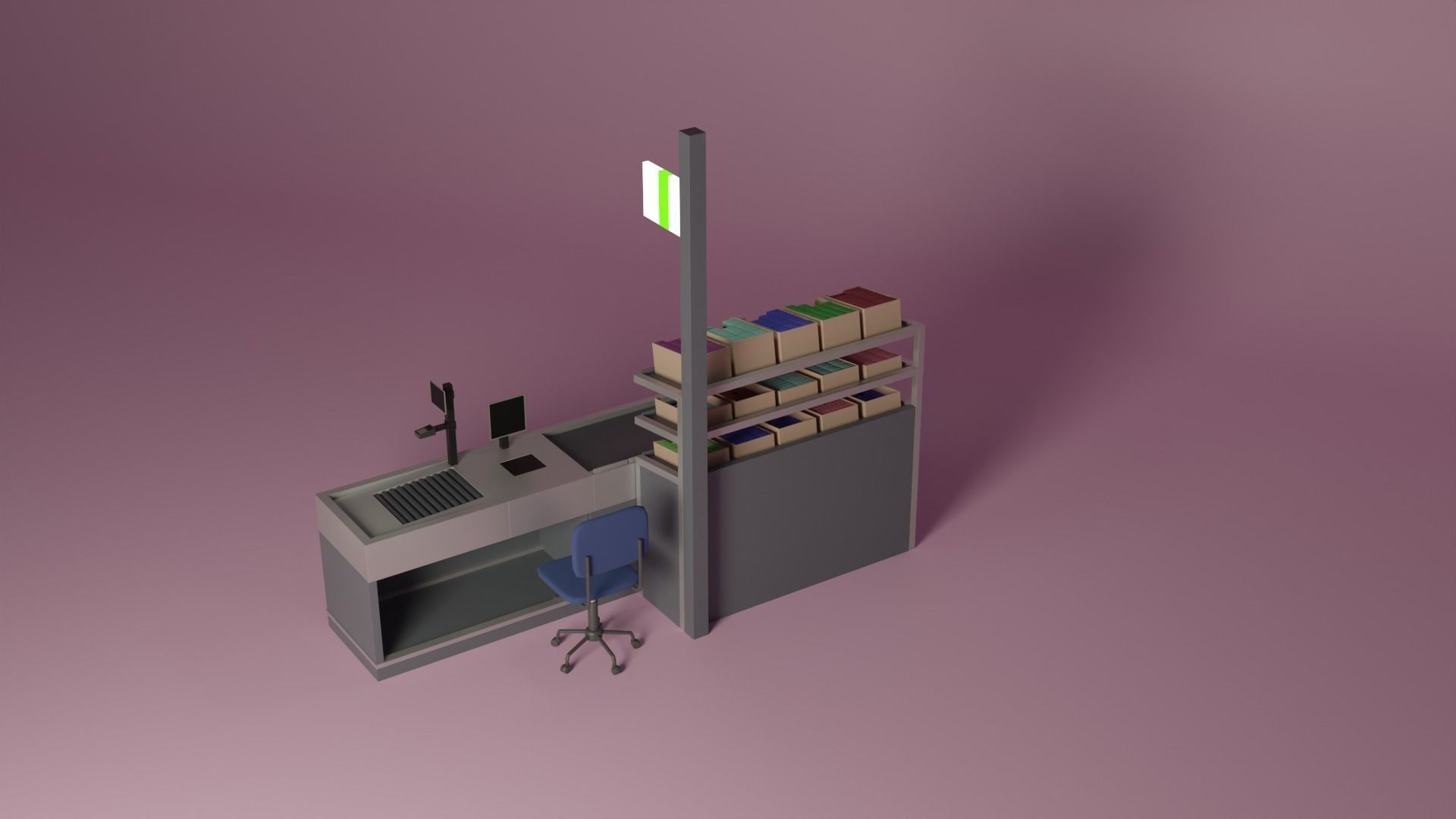 Supermarket Checkout Low-poly 3D model_21