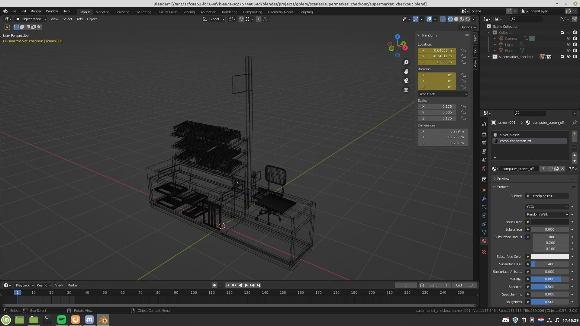 Supermarket Checkout Low-poly 3D model_2