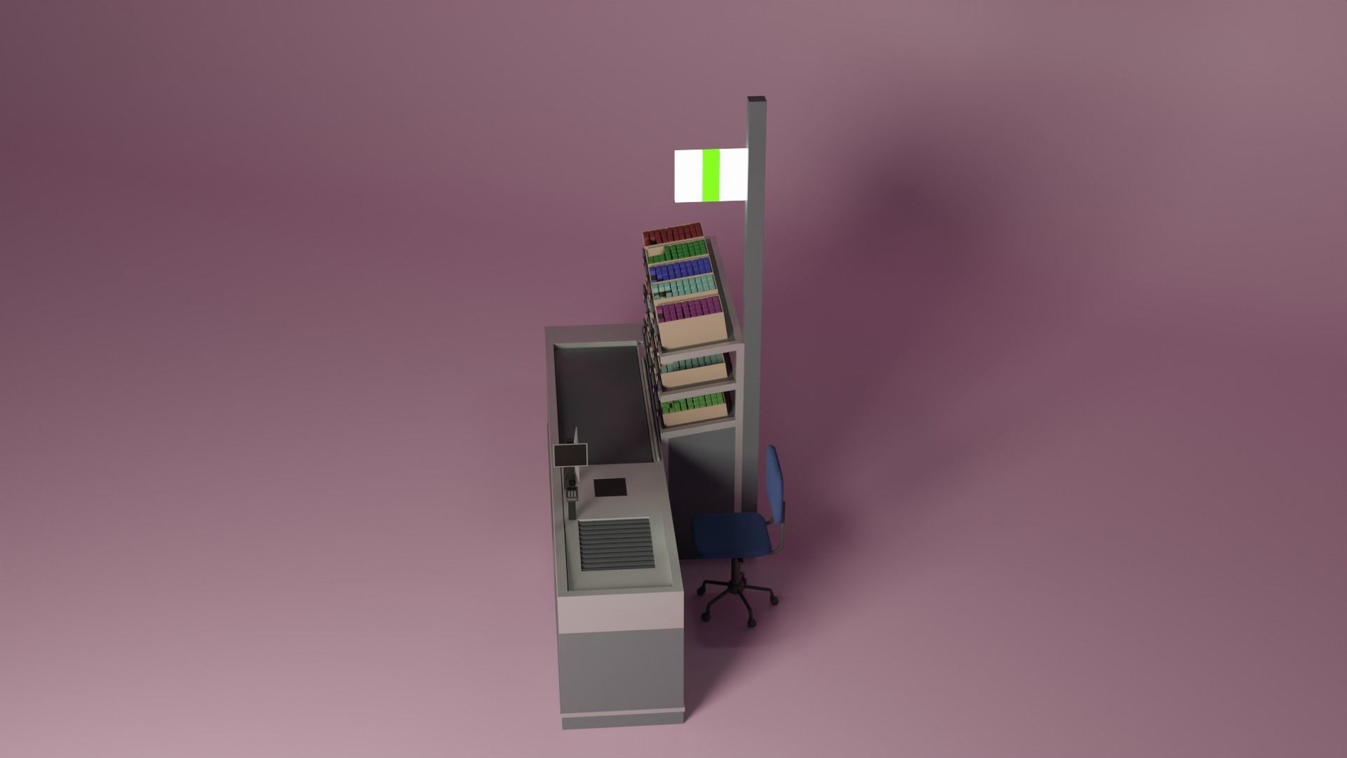 Supermarket Checkout Low-poly 3D model_11