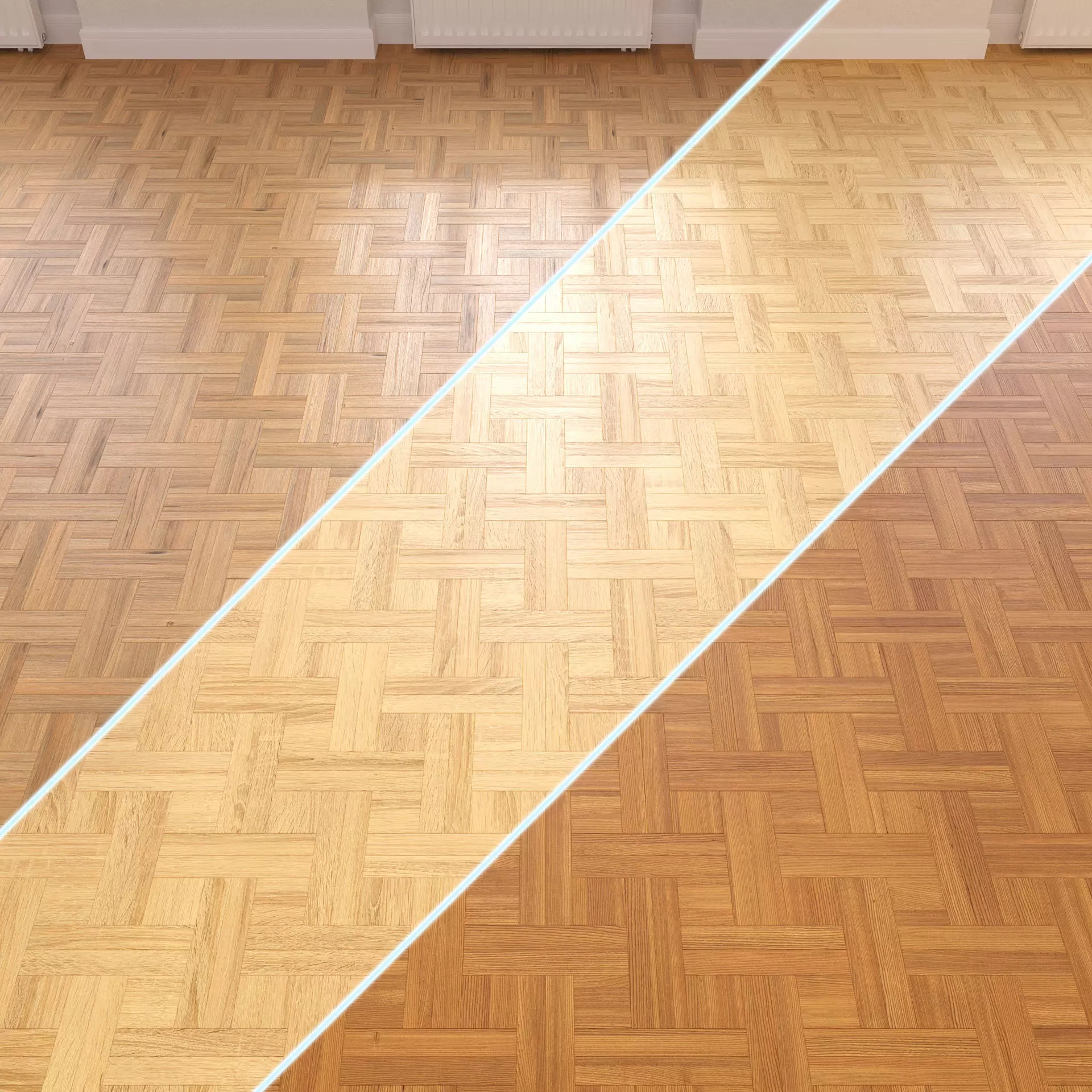 Parquet - Laminate - Wooden floor 3 in 1 Low-poly 3D model