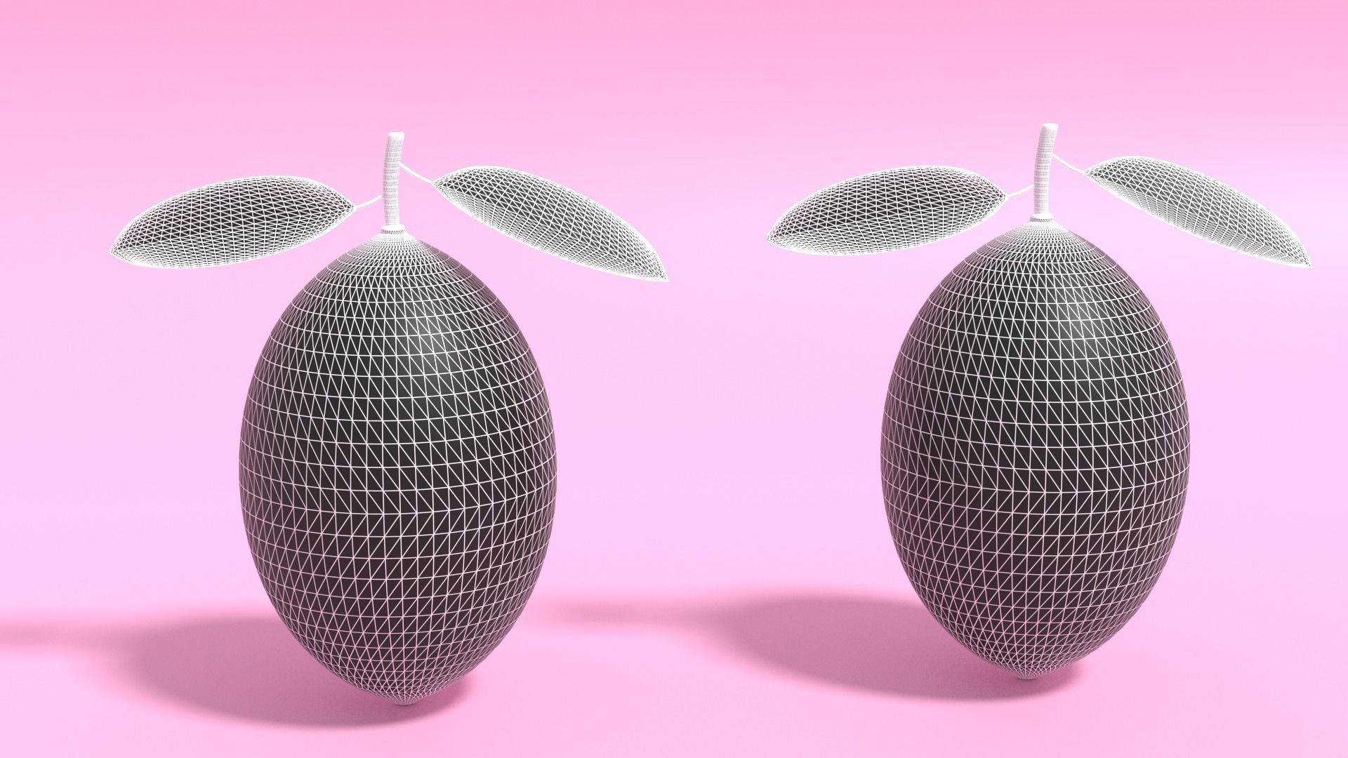 Cartoon Lemon and Lime Fruit Low-poly 3D model_6