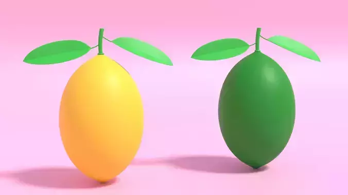 Cartoon Lemon and Lime Fruit
