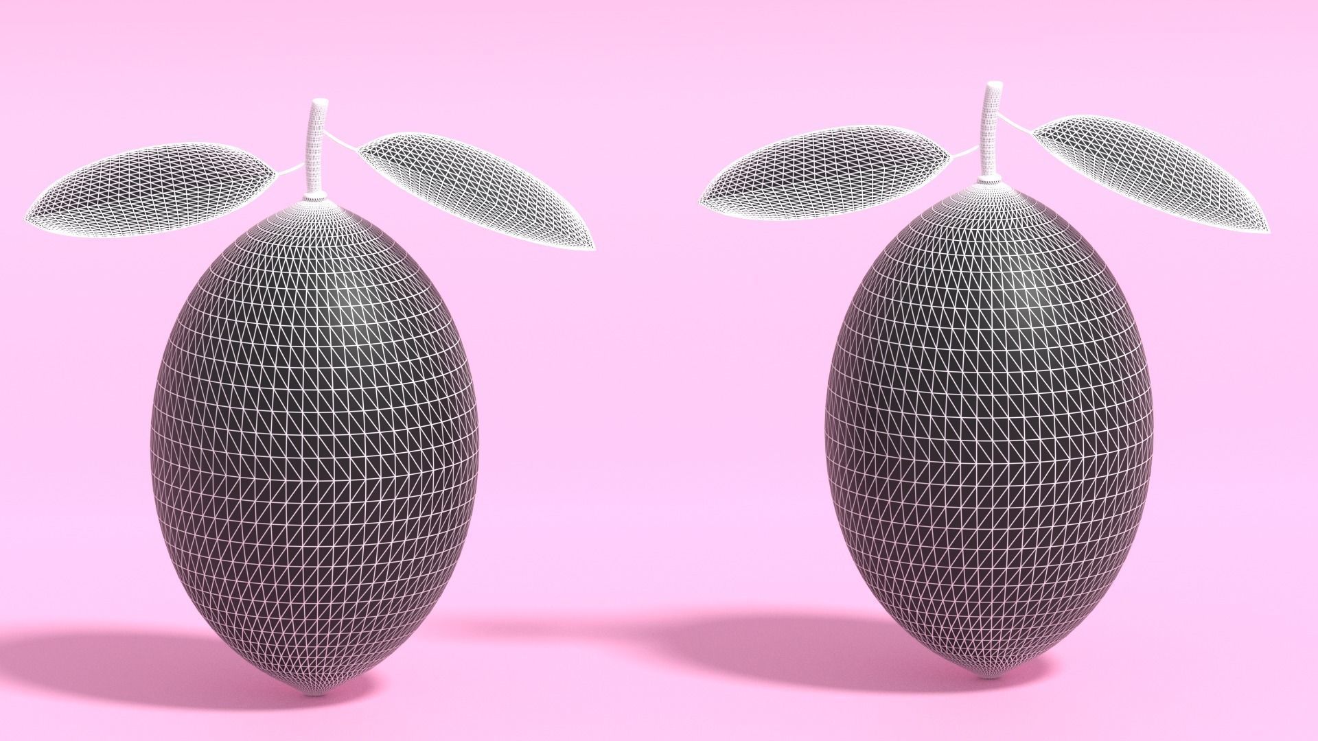 Cartoon Lemon and Lime Fruit Low-poly 3D model_7