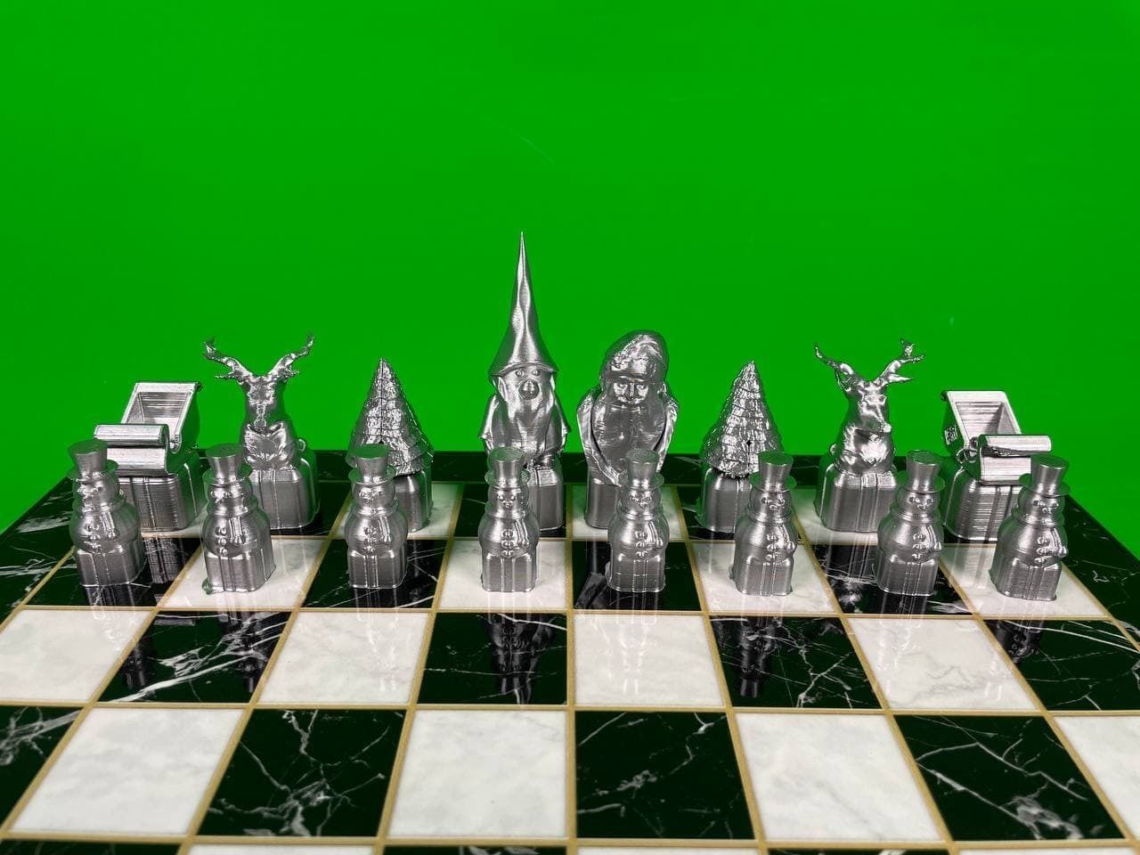 Christmas Chess Set STL 6 Different New Year Character 3D print model_12