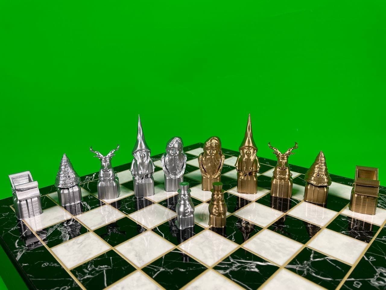 Christmas Chess Set STL 6 Different New Year Character 3D print model_7