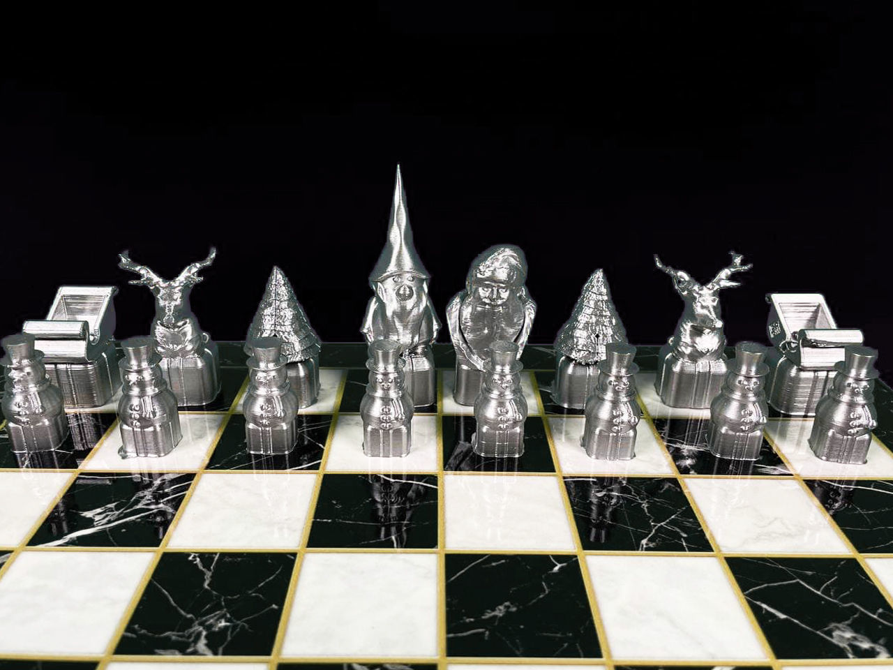 Christmas Chess Set STL 6 Different New Year Character 3D print model_3