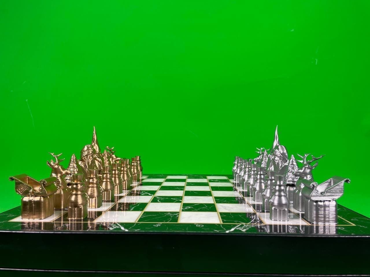 Christmas Chess Set STL 6 Different New Year Character 3D print model_8