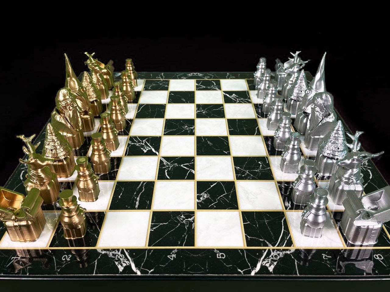 Christmas Chess Set STL 6 Different New Year Character 3D print model_4