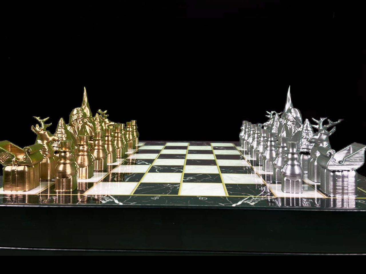 Christmas Chess Set STL 6 Different New Year Character 3D print model_5