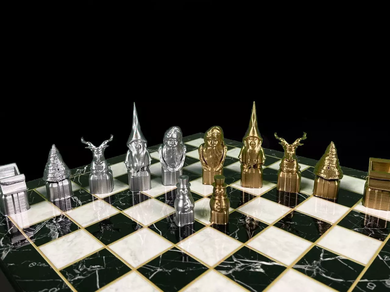 Christmas Chess Set STL 6 Different New Year Character 3D print model_0