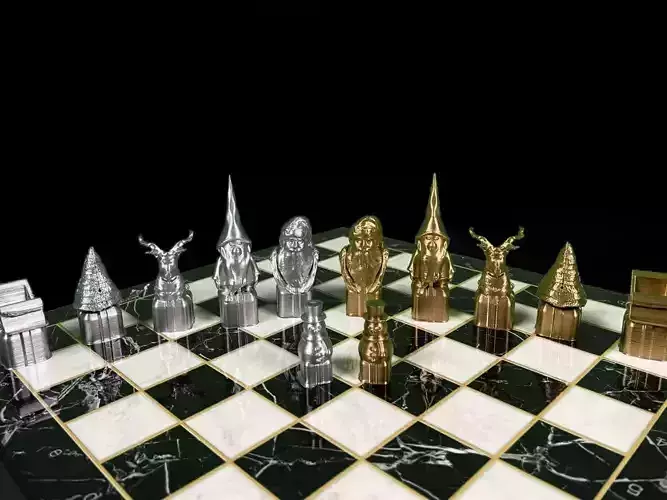 Christmas Chess Set STL 6 Different New Year Character 3D print model Christmas Chess Set STL 6 Different New Year Character 3D print model
