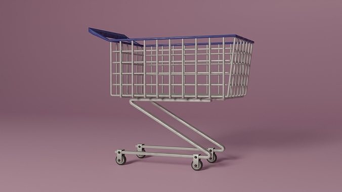 Shopping Cart Low-poly 3D model