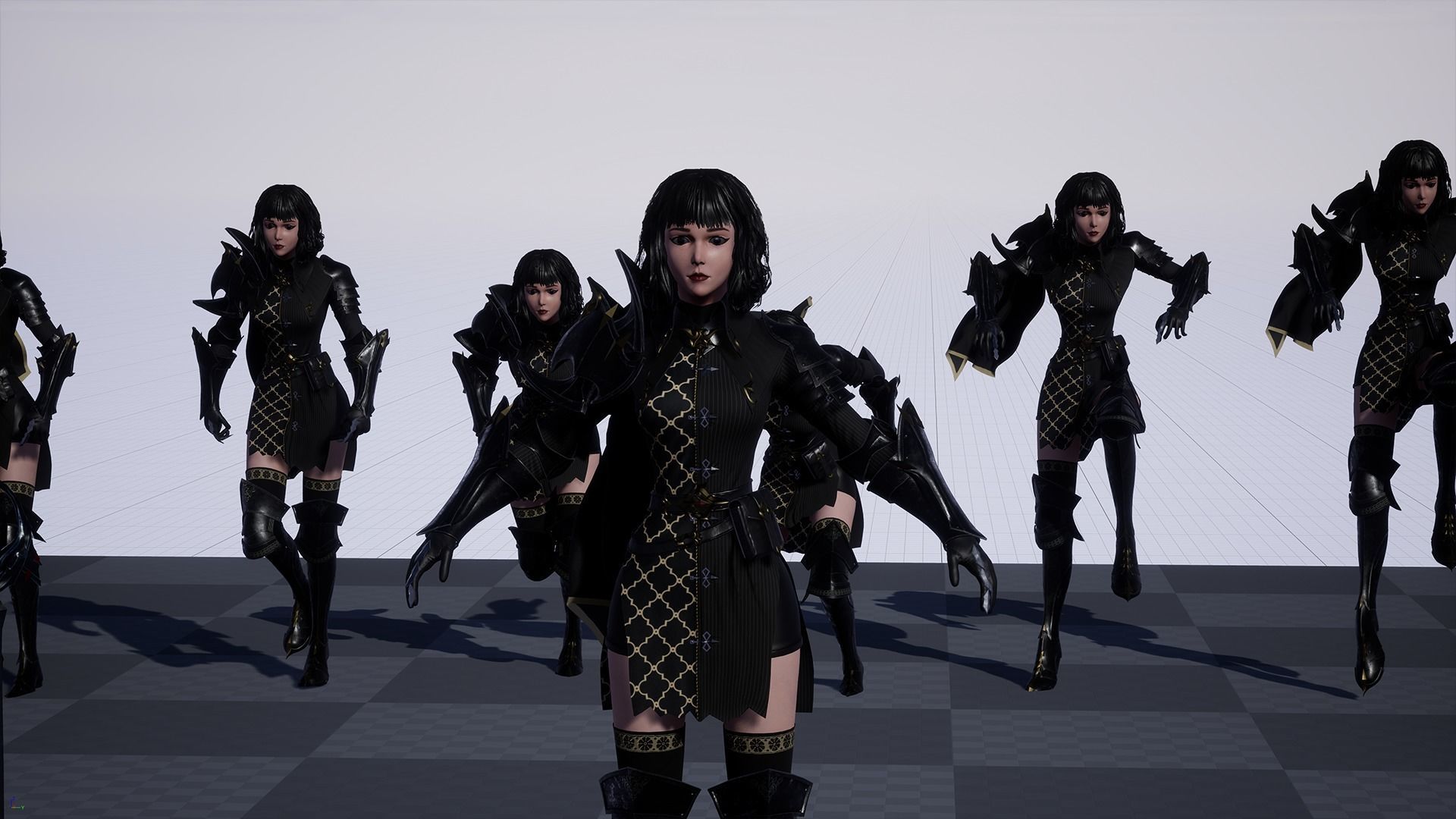 Inquisitor - Game Ready woman dressed in armor and holding sword Low-poly 3D model_18