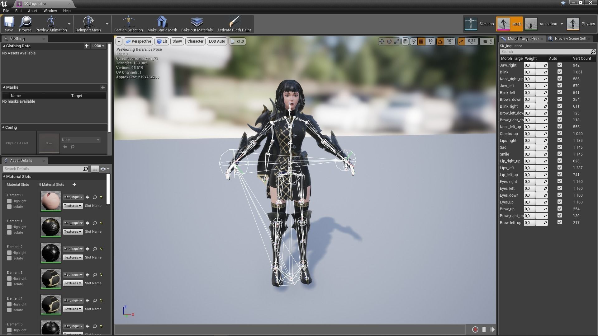 Inquisitor - Game Ready woman dressed in armor and holding sword Low-poly 3D model_17