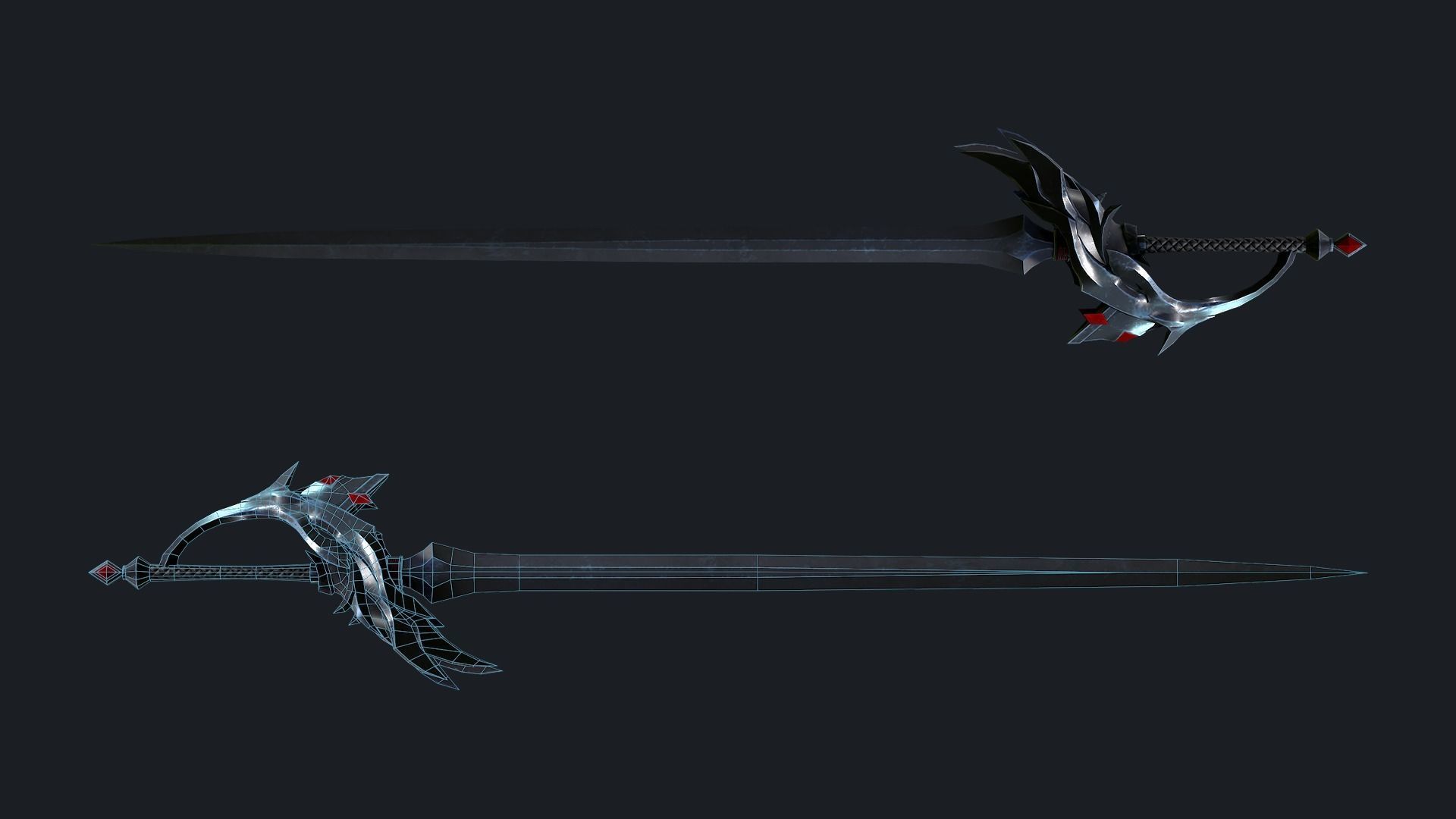 Inquisitor - Game Ready woman dressed in armor and holding sword Low-poly 3D model_11