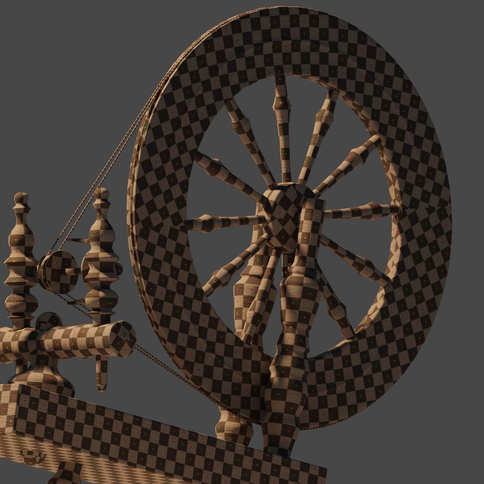 Spinning Wheel Animated 3D model_19